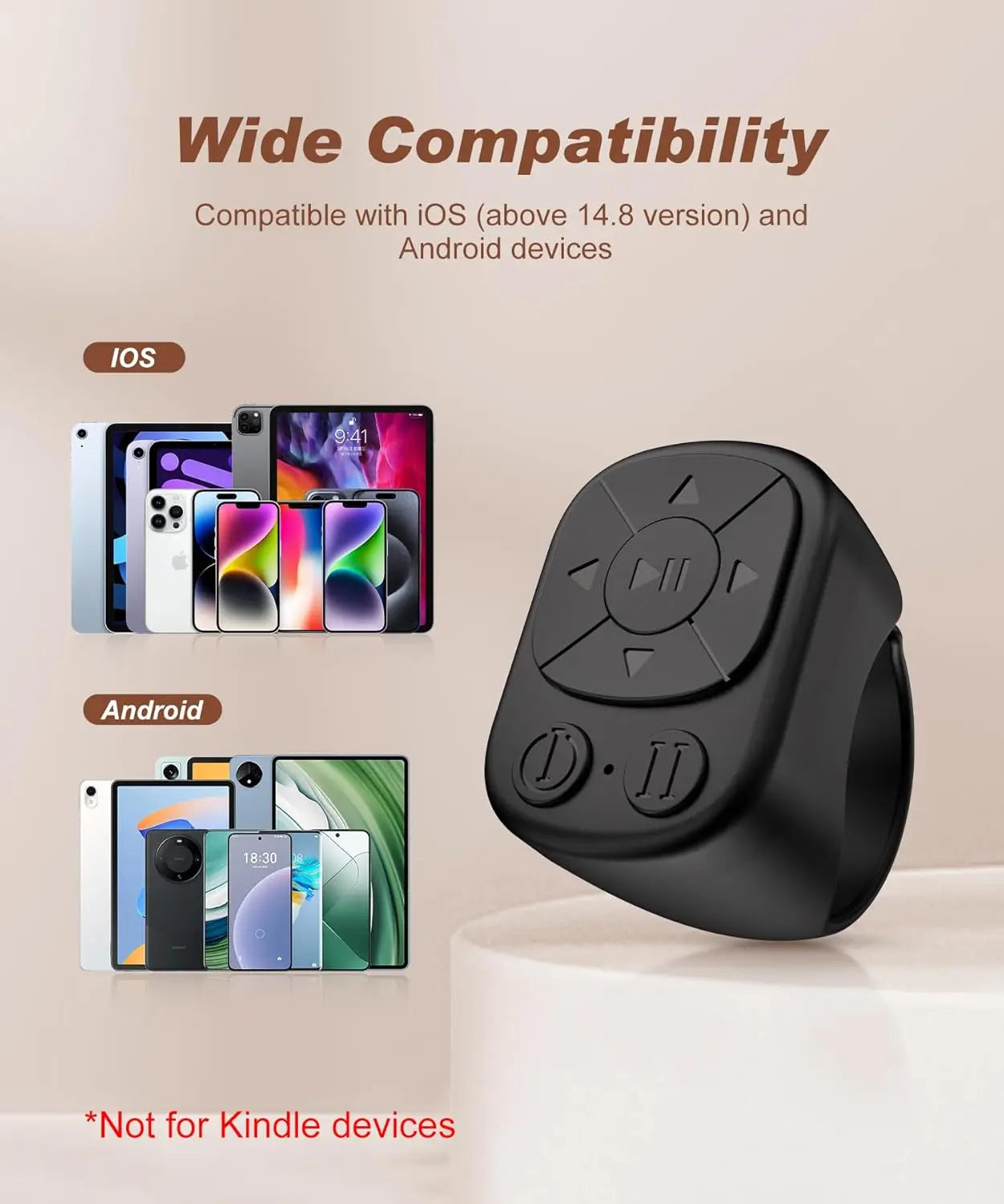 Hands-Free Scroll Ring – Bluetooth Phone Remote 📱