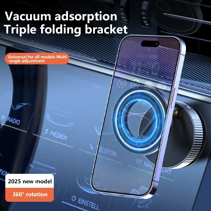 Magnetic Vacuum Phone Mount – 360° Adjustable Car Holder 📱