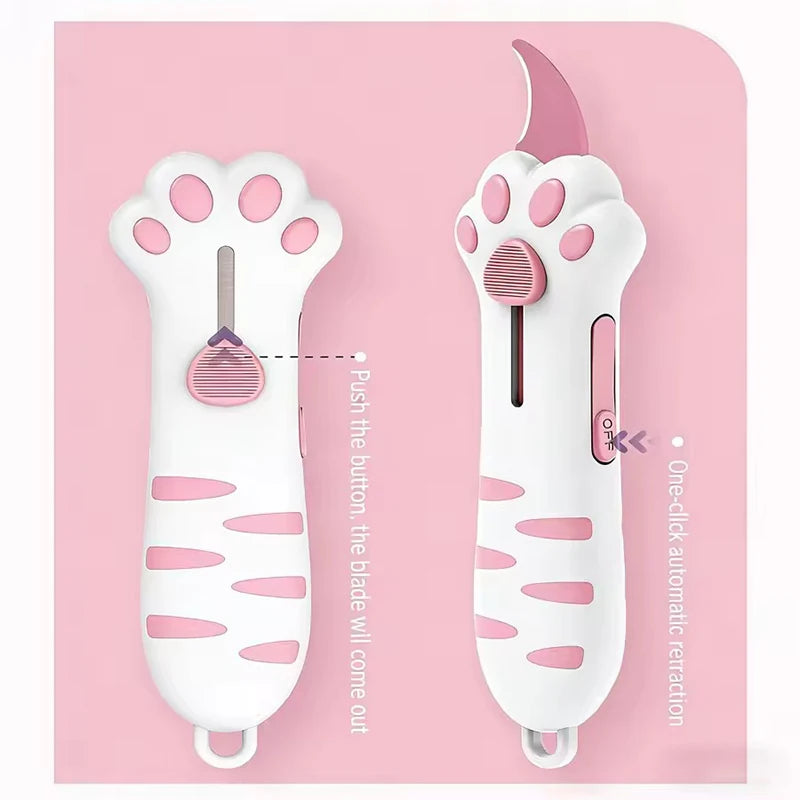 Cute Cat Paw Utility Knife – Retractable Parcel Opener 🐾