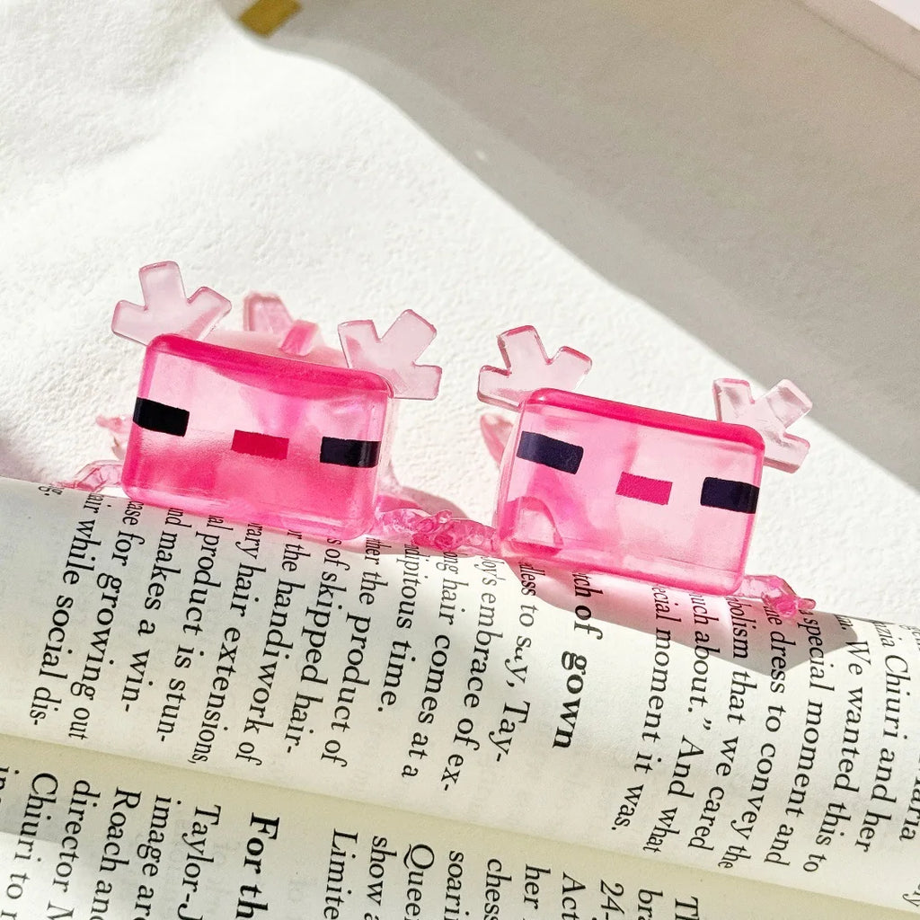 Blocky Axolotl Squishy – Satisfying Glitter Stress Toy