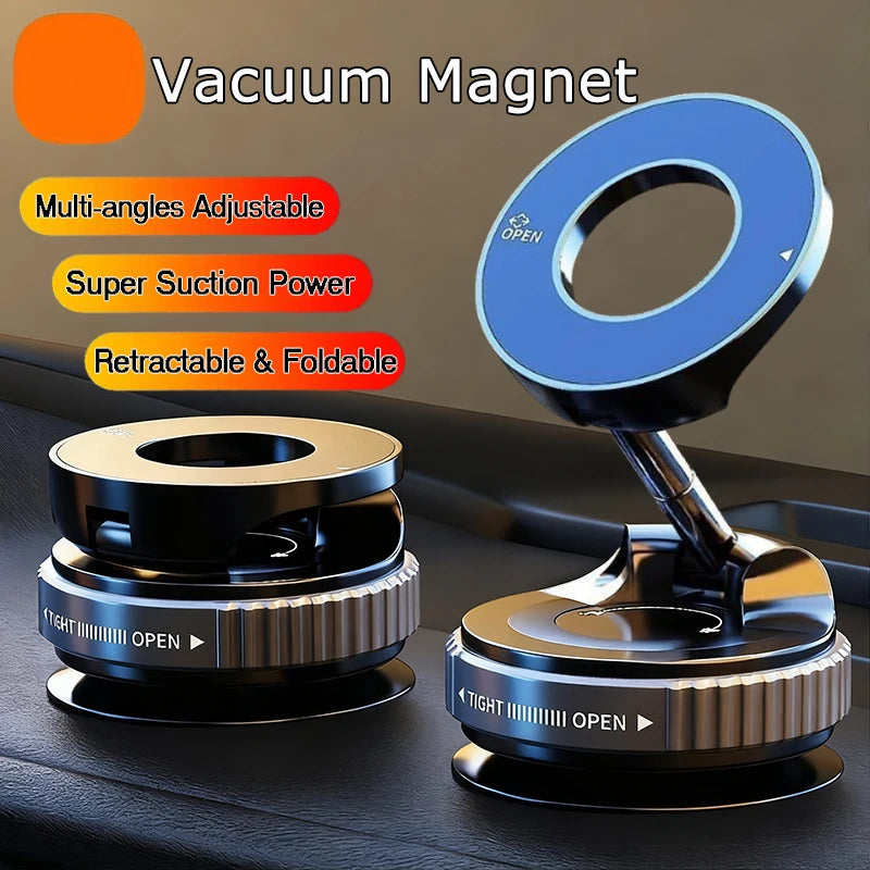 Magnetic Vacuum Phone Mount – 360° Adjustable Car Holder 📱