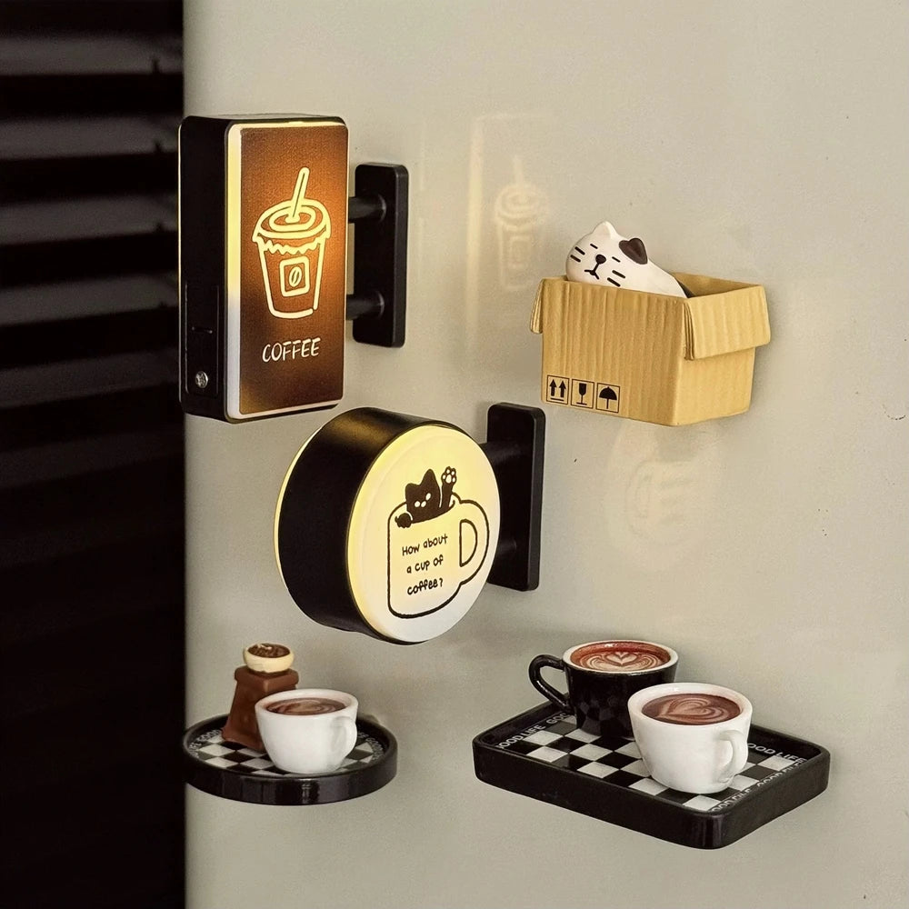 ✨ Mini Light-Up Café Fridge Magnet
