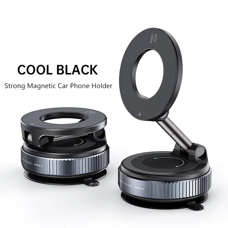 Magnetic Vacuum Phone Mount – 360° Adjustable Car Holder 📱