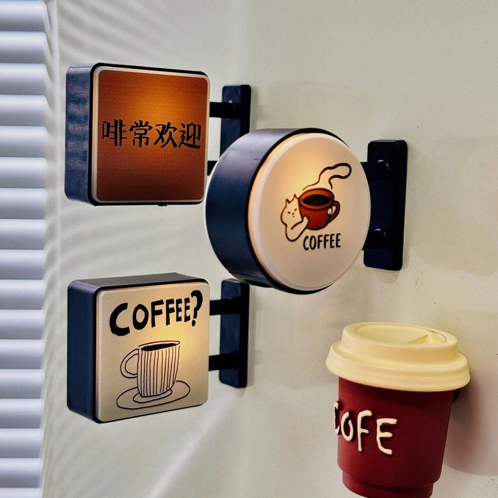 ✨ Mini Light-Up Café Fridge Magnet