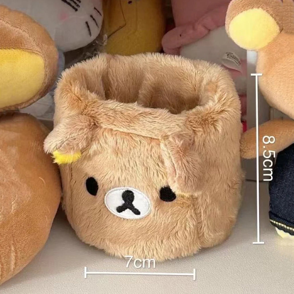 Fuzzy Bear Desk Organiser – Cute Plush Storage 🧸