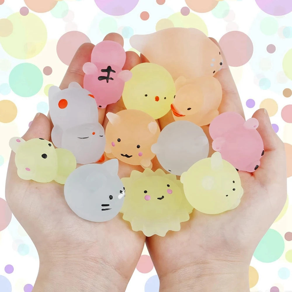 Glow-in-the-Dark Mini Animal Squishies – 12, 24 or 36 Pack ✨