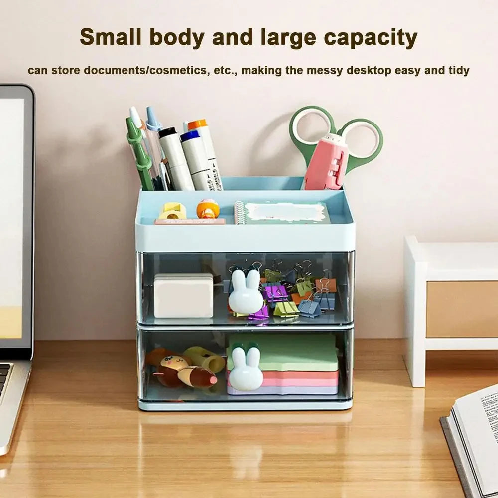 Mini Desk Organiser with Drawers – Compact Desktop Storage