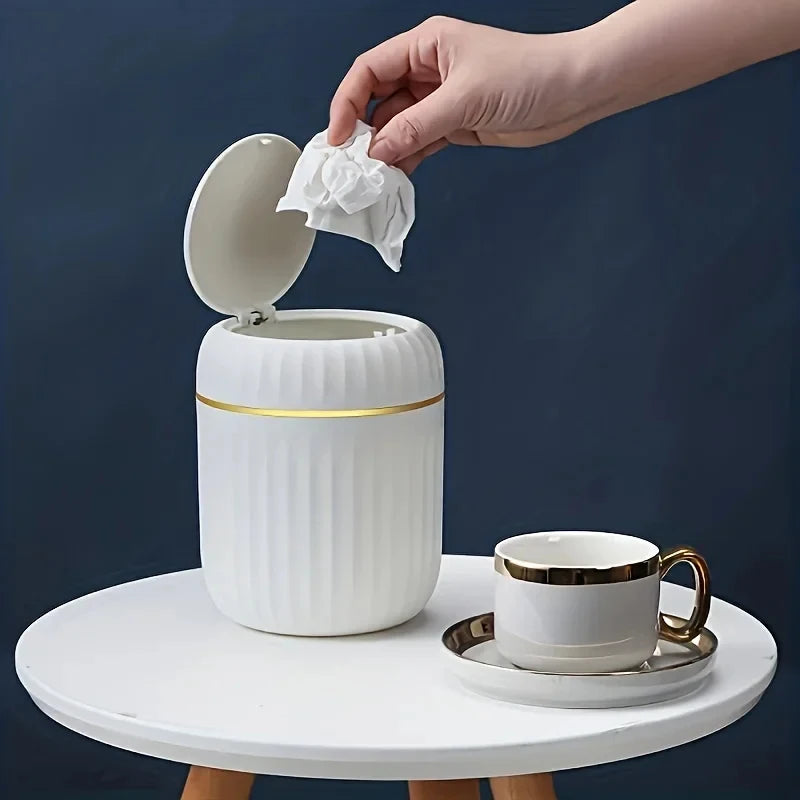 Mini Desktop Bin with Lid – Cute & Compact