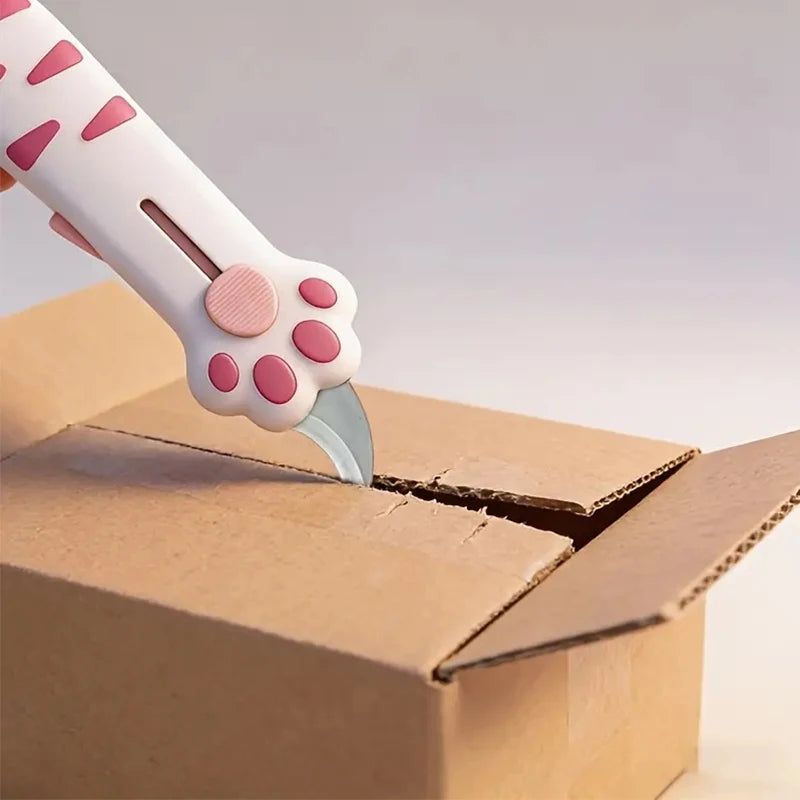 Cute Cat Paw Utility Knife – Retractable Parcel Opener 🐾